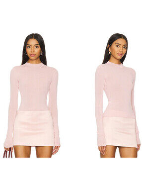Camila Coelho JERSEY PAULINE long sleeve top pink size M NWT  $138msrp